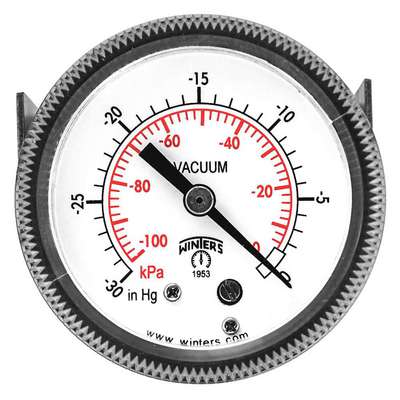 Vacuum Gauge,2" Dial Size,Black