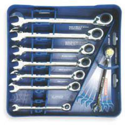 Ratcheting Wrench Set, MM, 8PC