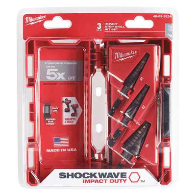 Step Drill Bit Set,1/8" To 7/