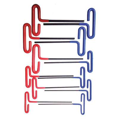 Hex Key Set,T Shape,Arm 6.00" L