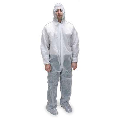 Hooded Coverall w/Boots,White,