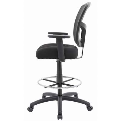 926046 1 Boss Black Fabric Drafting Chair 19 1 2