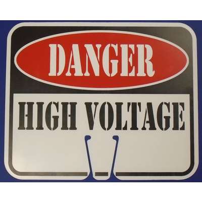 Cone Sign Danger High Voltage