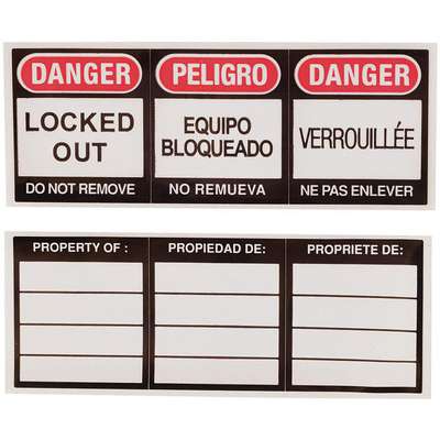 Lockout Label,1-1/8 In. H,3 In.