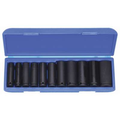 Impact Socket Set, 1/2" Dr, 11