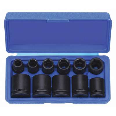 Impact Socket Set, 1/2" Dr, 11