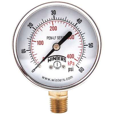 Gauge,Pressure,0 To 60 PSI,2-1/