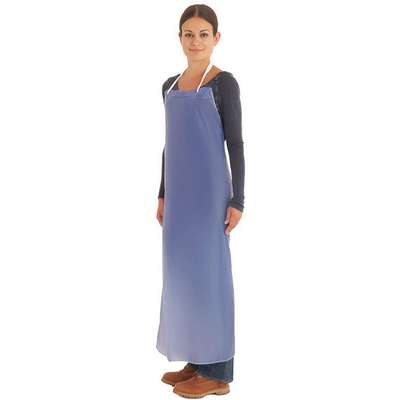 Bib Apron,Blue,47 In. L,Vinyl