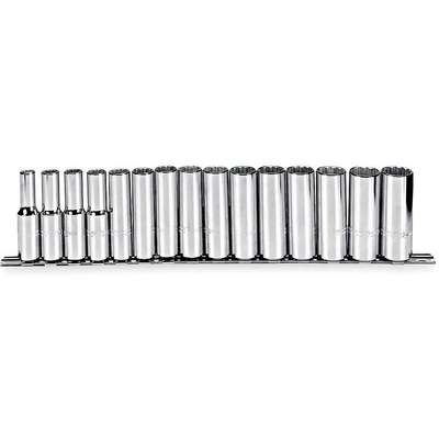 Socket Set,1/2 In Dr,15 Pc