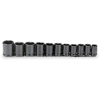 Impact Socket Set,1/2 In Dr,11