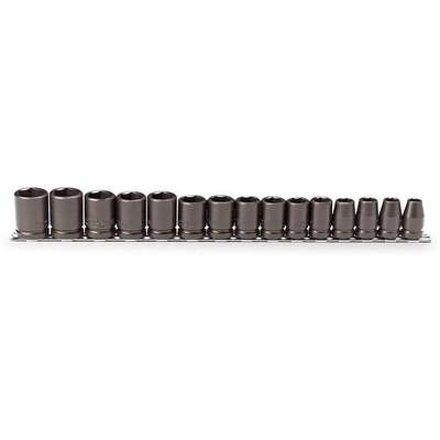 Impact Socket Set,1/2 In Dr,15