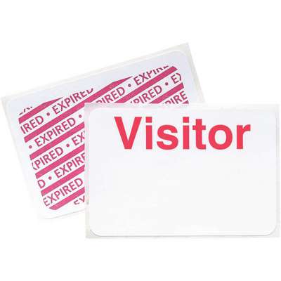 Visitor Badge,1 Day,Red/White,