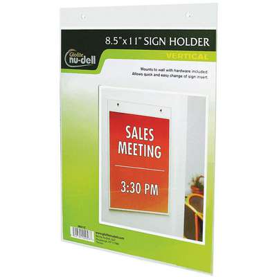 Sign Holder,Wall,8-1/2x11,