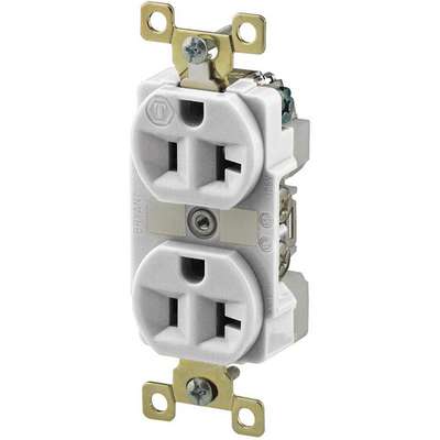 Receptacle,White,20A,Duplex