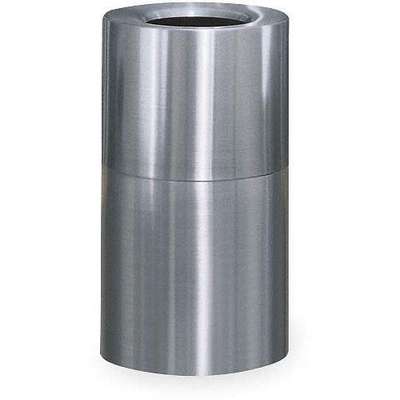 Trash Can,Round,21 Gal.,Silver