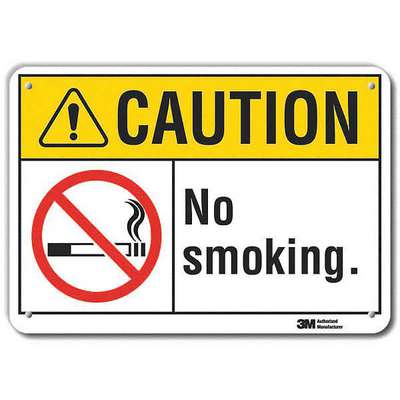 No Smoking Sign,Black/Yellow,7