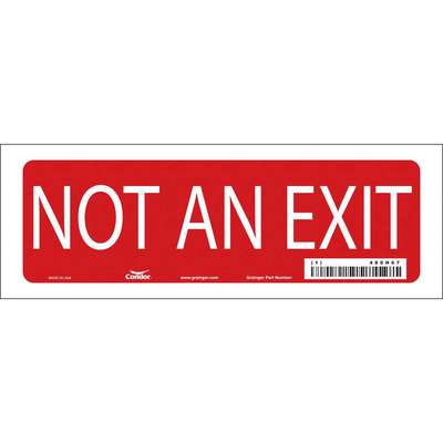 Safety Sign,Not An Exit,3-1/