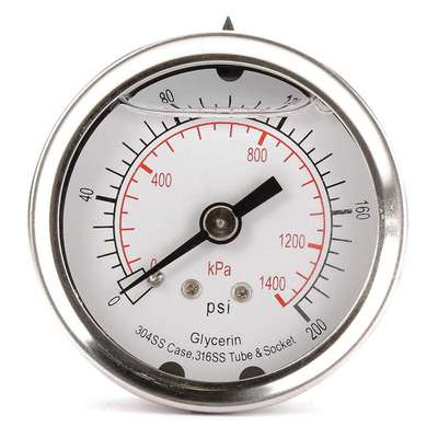 Pressure Gauge,Liquid Filled,2