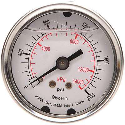 Pressure Gauge,2" 2000 PSI