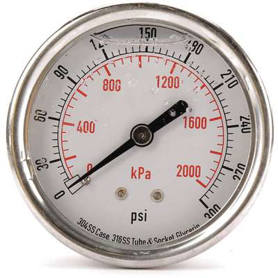 Pressure Gauge,Filled,121/2 In,