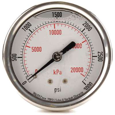 Pressure Gauge,Liquid Filled,2-