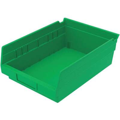 Shelf Bin,Green,138 Cu. In.Vol