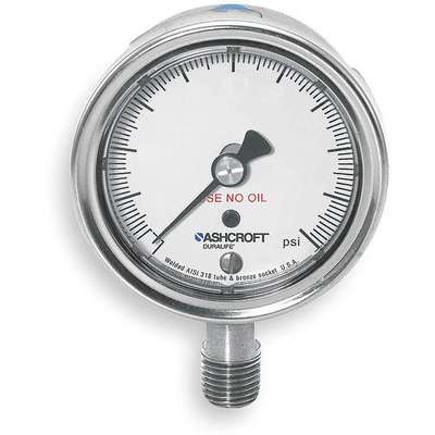 Pressure Gauge,0 To 160 PSI,2-