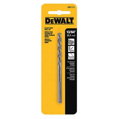 Drill Bit,Hss,13/64in.,Black