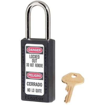 Lockout Padlock,Kd,Black,1/4In.