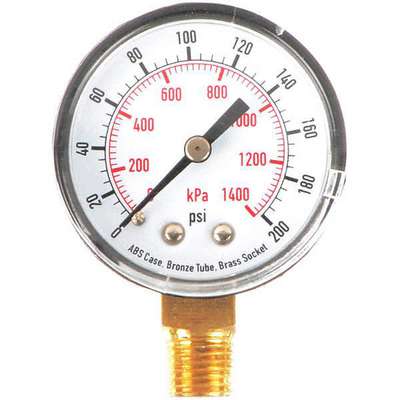 Pressure Gauge, 200PSI, Lower