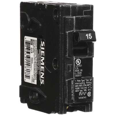 Plug In Circuit Breaker,15A,1P,