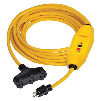 Line Cord GFCI,25ft,15A,Yel,