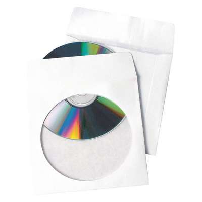 No-Tear Cd/Dvd Sleeve,White,