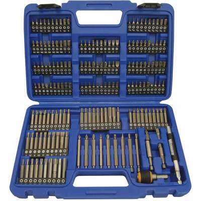 Screwdriver Bit Set,1/4 Hex Dr,