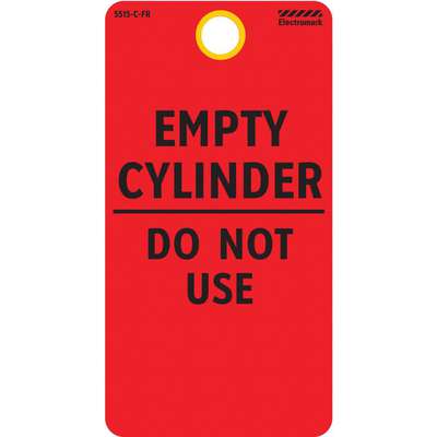 Tag, Empty Cylinder, Red, 25 Pk