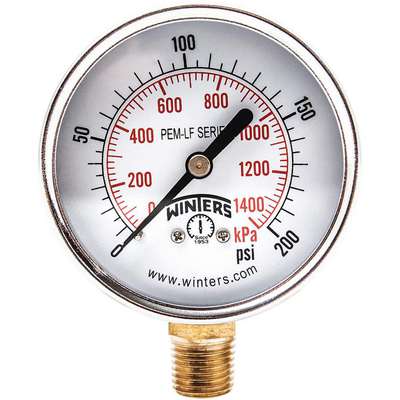 Gauge,Pressure,0 To 200 PSI,2-