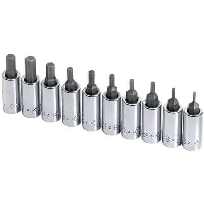 Socket Bit Set,1/4 In. Dr,10