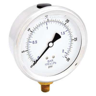 Pressure Gauge,Liquid,4 In.,30