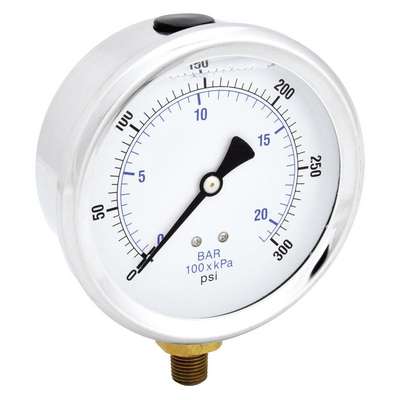 Pressure Gauge,Liquid,4 In.,