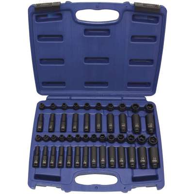 Impact Socket Set,1/4 Dr,Combo,