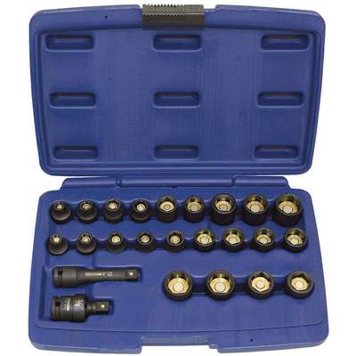 Impact Mag Socket Set,3/8 Dr,