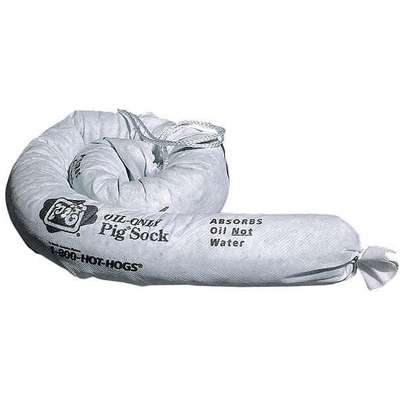 Absorbent Sock,White,12 Gal.,