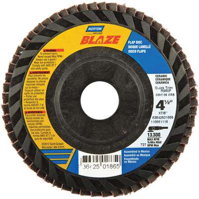 Flap Disc,4 1/2 In X,60 Grit,7/