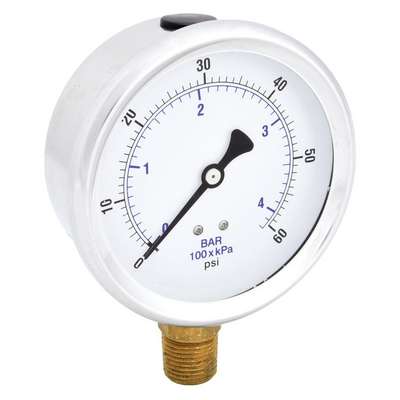 Pressure Gauge,Liquid,4 In.,60