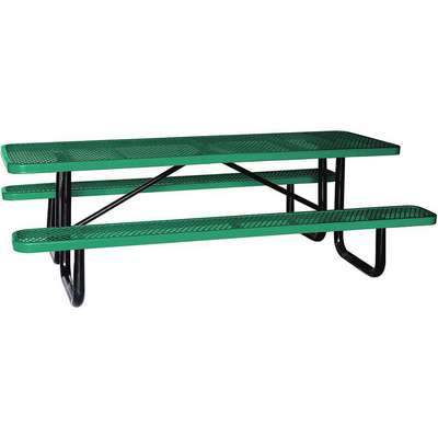 Picnic Table,96" W x62" D,Green