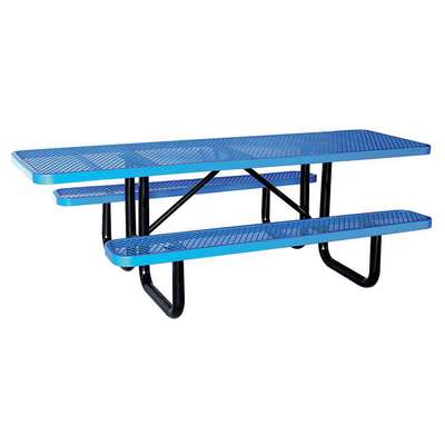 Picnic Table,96" W x62" D,Blue