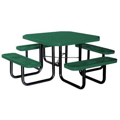 Picnic Table,80" W x80" D,Green