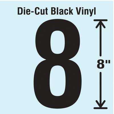 Die Cut Number Label, #8