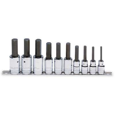 Socket Bit Set,1/2 In Dr,10 Pc