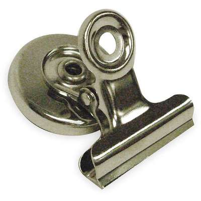 Magnetic Bulldog Clip,1In,Slvr,